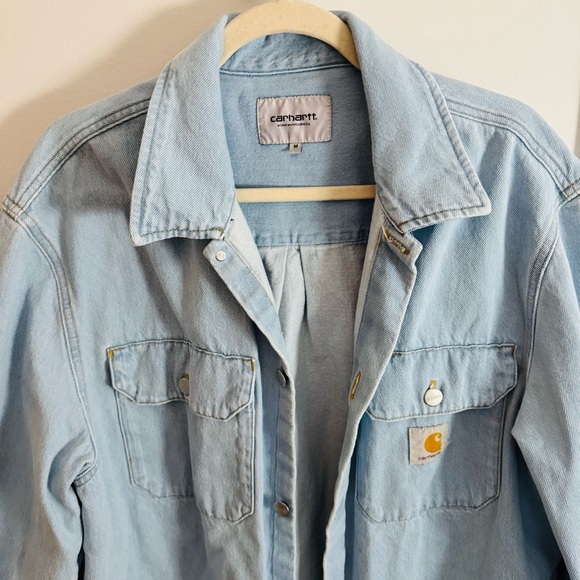 Carhartt Work In Progress Blue Harvey Denim Button Down Shacket - Picture 2 of 7